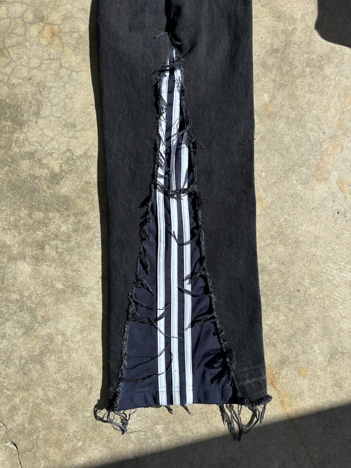 3 Ripped Stripe bootcut Denim