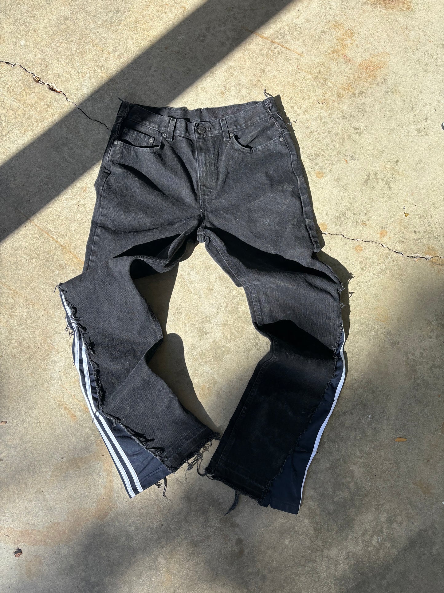 3 Ripped Stripe bootcut Denim